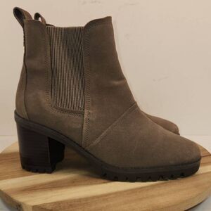 Women's UGG Hazel Chunky Heel Suede Chelsea Ankle Waterproof BOOTS Mole 1103766